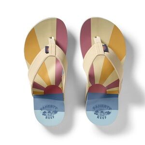 Reef x Faherty Eva sandal uni-sex flip flop US Men size 5 Women size 6.5